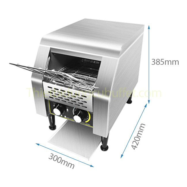 Kích thước lò nướng bánh mì băng chuyền sandwich 1 lát ICO-TT-150