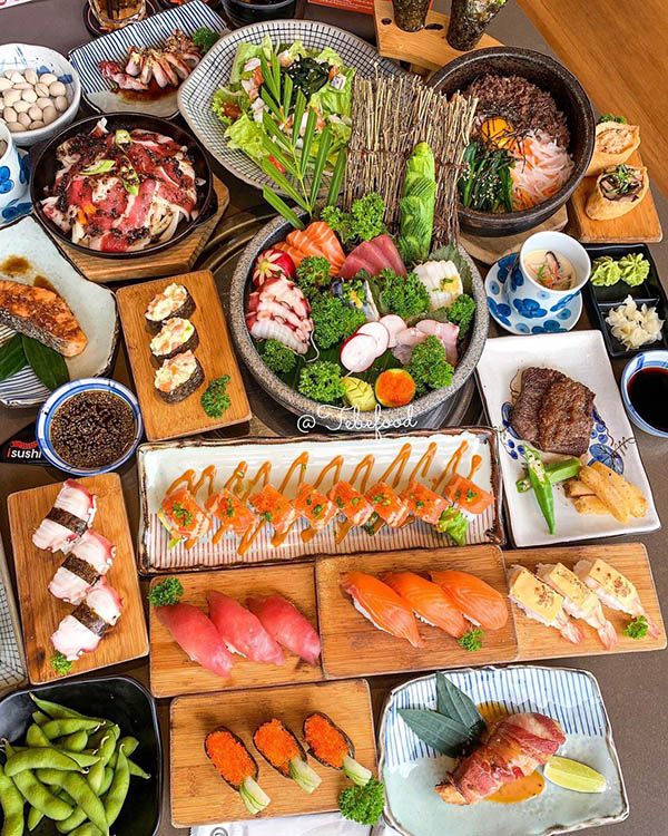 nhà hàng buffet sashimi ngon